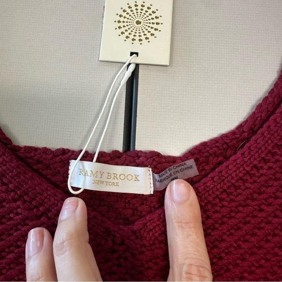 NWT $275 Ramy Brook CECE sweater top size Medium. Wine - Burgundy - Picture 3 of 8